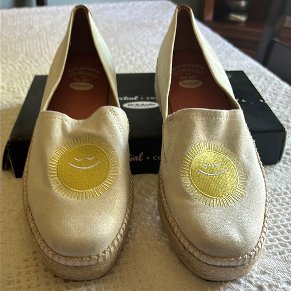 Cream and Yellow Espadrilles with Sun Emblem